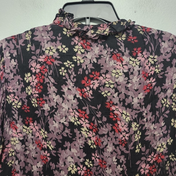 Polo Ralph Lauren women's button-up blouse size XL floral black - Picture 8 of 9